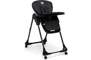 Little Folks by Delta Children 2-in-1 SlimFold High Chair for Babies and Toddlers, Black
