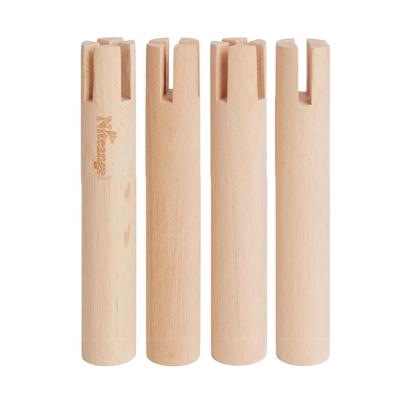 Niteangel Set of Beech Stilts for Elevating & Safely Setting Multi-Chamber Series Maze House or Hamster Wheel Platform (Set of 4 Stilts (5.9'' H))