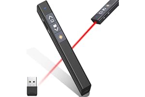 FANXIEAST Presentation Clicker for Powerpoint Presentations Remote, 2.4GHz PPT Powerpoint Clicker with Red Light Pointer for Presentations, Wireless Presenter Remote for Mac, Laptop,Computer.