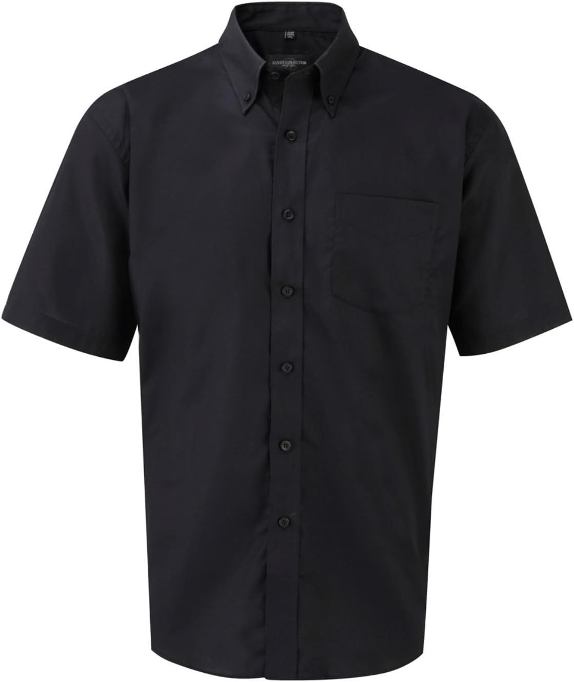 Russell Collection Mens Short Sleeve Easy Care Oxford Shirt
