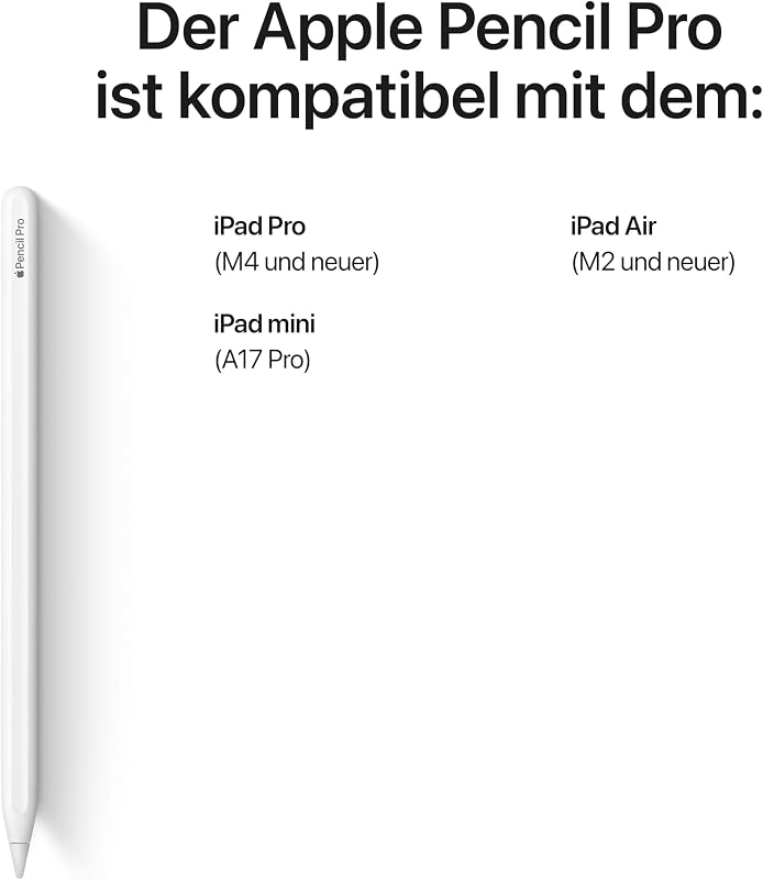 Pencil Pro: Fortschrittliche Tools, pixelgenaue Präzision, Neigungs und Drucksensitivität und branchenführende niedrige Latenz zum Notizenmachen, Zeichnen und um Kunstwerke zu erschaffen