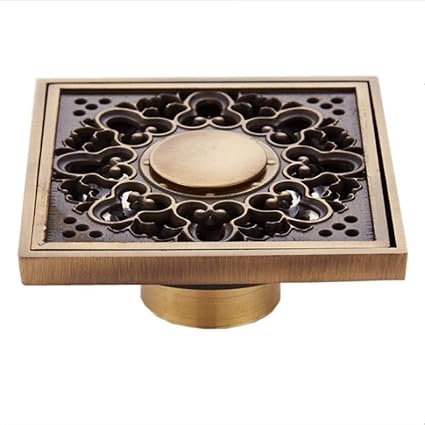 RTTGOR Drenaje de Piso 1 unid Drenajes de Piso de latón Antiguo 10 * 10