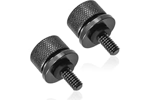 Gasedin 2 PCS Motorcycle Seat Bolt Screw, Aluminum Knurled Quick Release Bolt Seat Mount Screw, Fender Seat Bolt Screw for 1996–2024 Road King Street Glide, Motorcycle Accessories (Black)