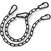 2 Pack 25in Hanging Swing Chain with 4 Carabiners, 440LB Capacity Hanging Kits Heavy Duty Hanging Chair Hardware for Hammock Swing Hanging Chair Punching Bags Sandbag Indoor Outdoor Yoga Gym (Black)
