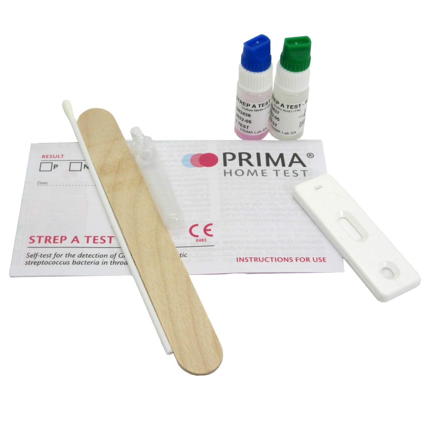Prima Strep A Test - Quick & Accurate Streptococcus A Infection Detection for Sore Throats - Easy Home Use
