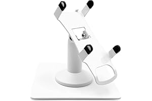 DISCOUNT CREDIT CARD SUPPLY DCCStands Valor Paytech VL100 Freestanding Swivel and Tilt Low Profile 4" Terminal Stand with Square Plate, White