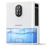 Dehumidifier, 106 OZ Water Tank (1000 sq.ft) Dehumidifiers for Home, Quiet Dehumidifier for Bathroom Bedroom Basement RV with Timer Setting, Auto Shut Off, 7 Colors LED Light, Sleep Modes, White