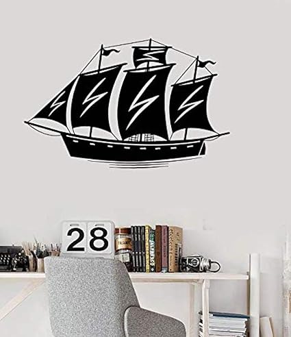 Pegatinas de pared Barco navegando en el mar Tatuajes de calcomanías