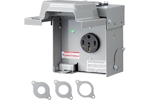 DEWENWILS 50 Amp RV Power Outlet Box, 125V/250V NEMA 14-50R RV Outlet Enclosed & Lockable, Weatherproof Outdoor RV Electrical Outlet for RV Camper Travel Trailer Motorhome, ETL Listed