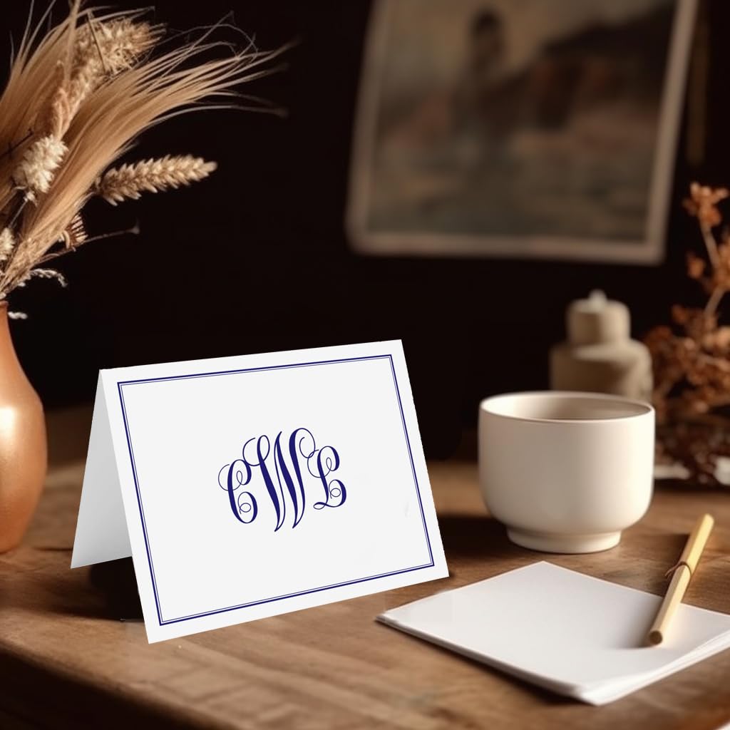 Classic Monogram Stationary Set FOLDED NOTE CARDS, Personalized Stationary Set, Personalized Monogram Stationery Set, Your Choice of Colors and Quantity