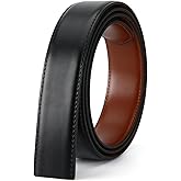 Nelbons Men's Leather Hole Belt Strap Without Buckle, Strap ONLY 2.8/3.0/3.2/3.5/3.8cm（5size） wide,replacement belt