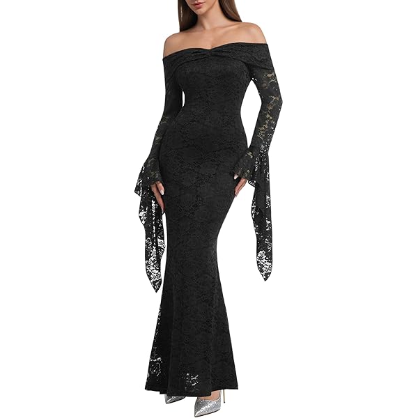 Amazon.com: Fenghuavip Round Collar Long Sleeves Lace Black Long Evening Dress for Women US2 : Clothing, Shoes & Jewelry Amazon.com: Fenghuavip Round Collar Long Sleeves Lace Black Long Evening Dress for Women US2 : Clothing, Shoes & Jewelry