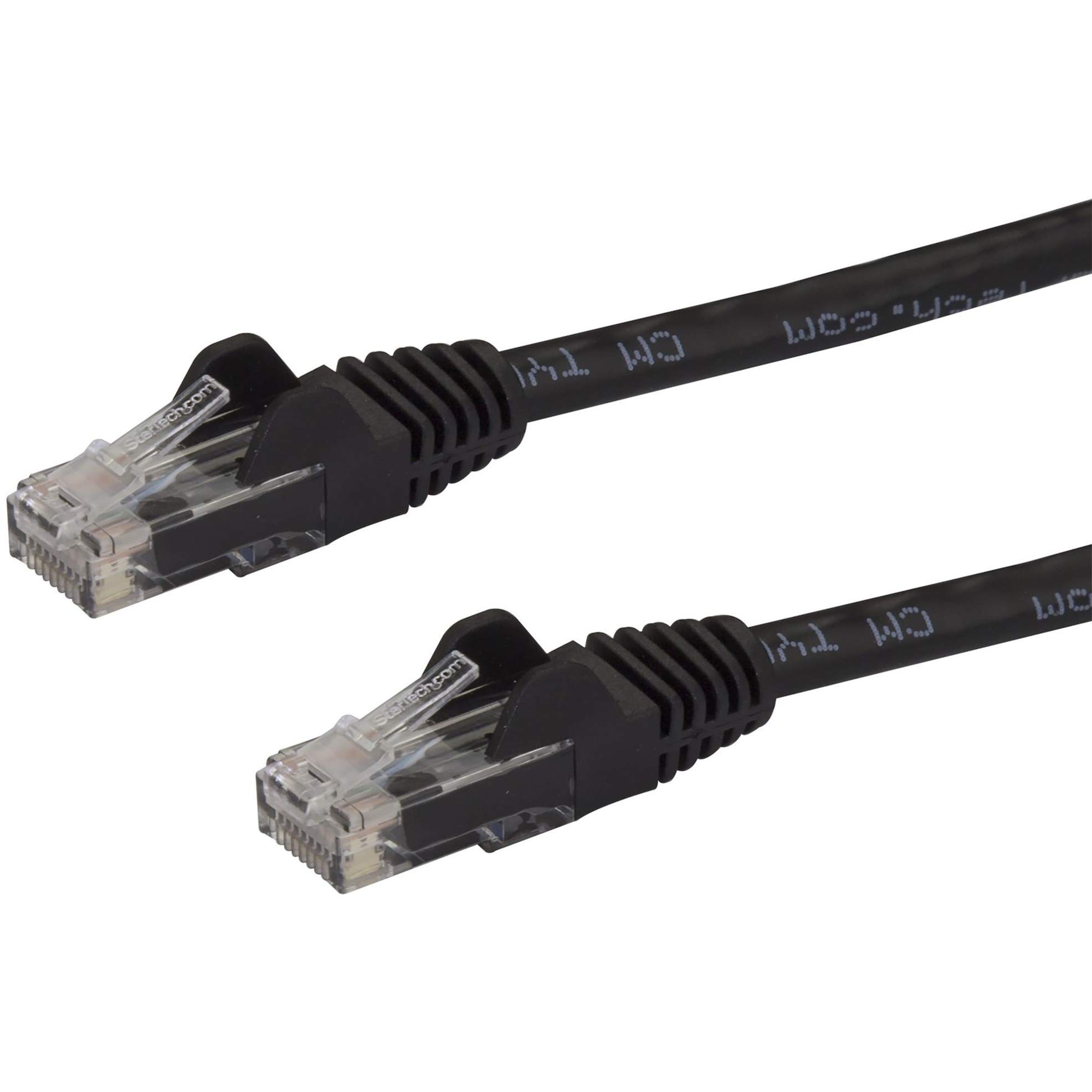 StarTech.com 7.5m CAT6 Ethernet Cable - Black CAT 6 Gigabit Ethernet Wire -650MHz 100W PoE RJ45 UTP Network/Patch Cord Snagless w/Strain Relief Fluke Tested/Wiring is UL Certified/TIA (N6PATC750CMBK)
