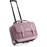 AUROTIER Rolling Laptop Bag Women, Rolling Briefcase for Women with Dual Lock, 16 Inch Computer Bag with Wheels, Roller Underseat Carry On Luggage Personal Item Suitcase for Work Travel Business