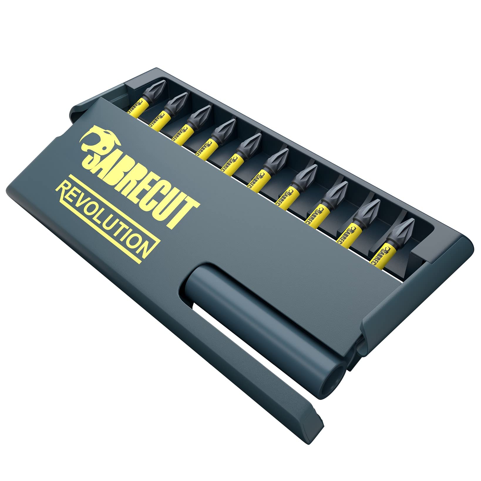 11 Piece SabreCut SCRKB11PZ2 Professional Magnetic 32mm PZ2 Pozi Pozidriv Impact Bits and 60mm Bit Holder in Storage Box