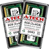 A-Tech 8GB (2x4GB) DDR3 1600 MHz PC3-12800 SODIMM Laptop RAM Kit | 204-Pin Non-ECC Unbuffered Memory Upgrade Modules