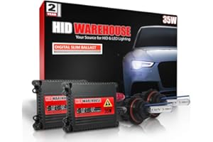 HID-WAREHOUSE HIDWarehouse 35W Xenon Bundle with Slim Ballast (1 Pair) and Bi-Xenon 9007 10000K - 10K Dark Blue Xenon Bulb - 1 Pair