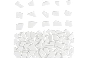 Youway Style White Glass Mosaic Tiles for Crafts Bulk,200g Broken Glass Pieces for DIY Spring Mosaic Art Kit Decor,Garden Mosaic Supplies