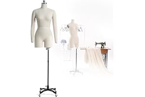 Female Dress Form, Mannequin Torso Body with Wheels for Dress Display Clothes Design, Pinnable Manikin, Clothing Manikin for 