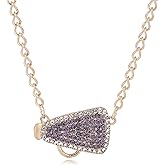 DEYOUM Cheer Necklaces for Women Cheerleading Megaphone Glitter CHEER Coach Pendant Necklace Charm Sports Team Jewelry Gifts Accessories