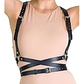 Punk Belt Black Pu Leather Harness Belt for Women Goth Body Adjustable Waist Belts Rave Halloween Dresses Party Accessories