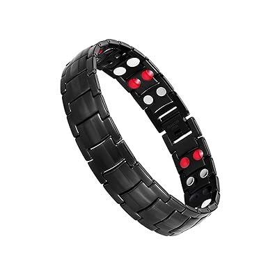 Jeracol Titanium Stahl Magnetische Armband für Herren Doppel Starke Gesundheit Magnetarmband Schmerzlinderung für Arthritis u