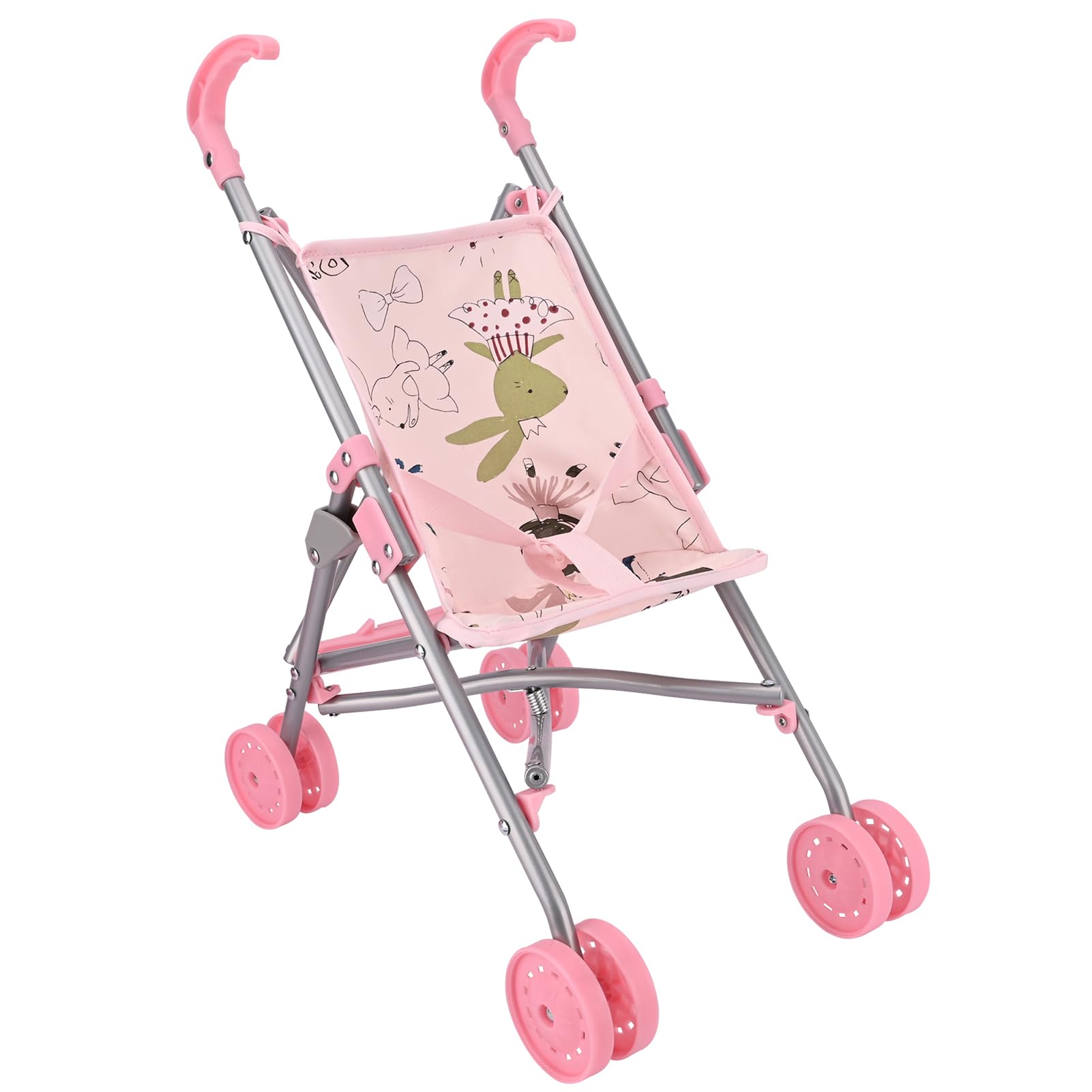 Bebamour Doll Pushchairs | Single Stroller | Toy Dolls Buggy with Umbrella Fold Lightweight Stroller for Kids (Rabbit)