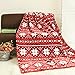 COSMOZ Christmas geometry snowflake Pattern Pure Red Background Soft Lightweight Flannel 290GSM Thick Deep Flannel Fleece Blanket Throw 50