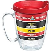 Tervis Florida - Southernmost Point Buoy Tumbler with Wrap and Red Lid 16oz Mug, Clear