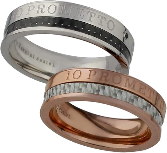 Amazon ザニポロタルツィーニ Zanipolo Terzini カラーライン サージカルステンレス ペア リング レディース7号 とメンズ21号 指輪 リング 通販