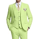 High-End Suits Retro Linen Suit for Men Casual Wedding Suit for Men Slim Fit 3 Pieces Jacket Blazer Vest Pant Groom Tuxedo