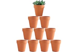 Yishang Terracotta Flower Pot Clay Planter - 4 Inch with Drain Hole for Succulent Cactus Great for Succulent & Cactus Nursery Planter, DIY Craft Projects, Wedding and Party Favors