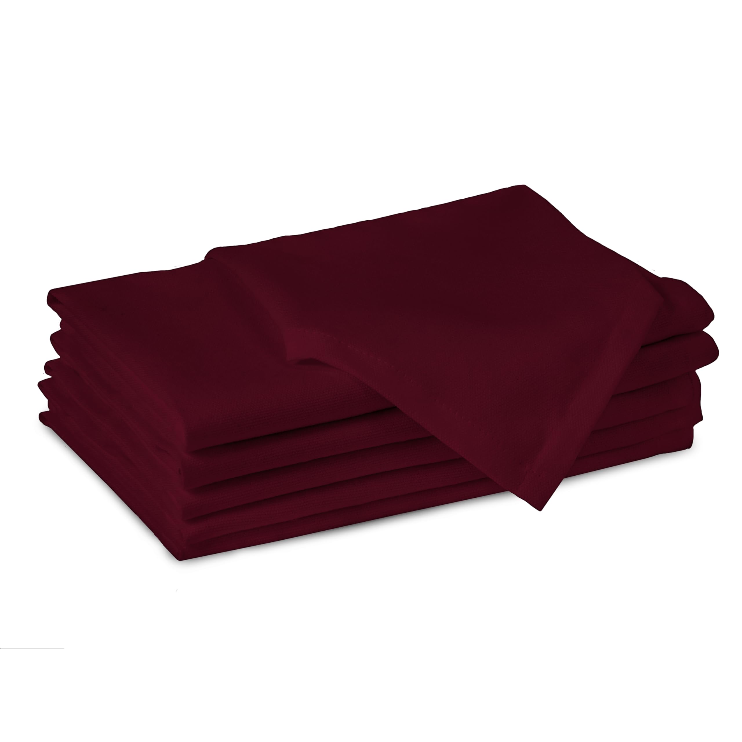 Encasa XO Rich Maroon Cloth Napkins Set of 6, 17x17 in | Solid Color Cotton Dinner Napkins | Washable & Reusable Wedding Napkins for Holiday Dinners, Party, & Everyday Table Decor