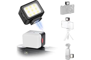 ULANZI DG01 Mini Light Magnetic LED Camera Light with Detachable Diffuser & Cold Shoe, 3 Levels Brightness Support Type-C Cha