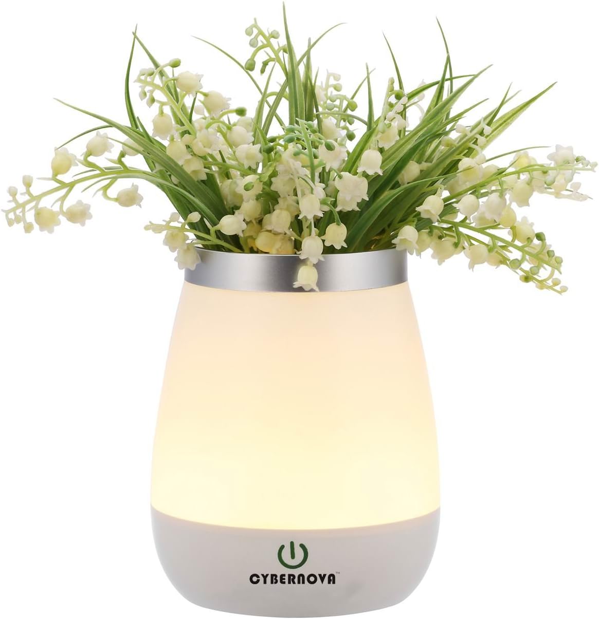 CYBERNOVA Dimmable LED Vase Lamp 3 Modes Warm White NightLights Touch Bed Desk Lamp for Children Kids Baby Night Light and Bedroom Living Room Decoration Rechargeable