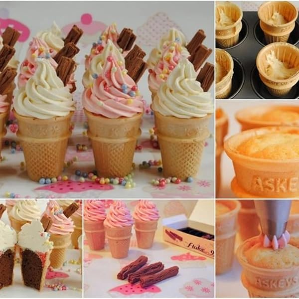 JOY MINI CUPS MINIATURE ICE CREAM CONES FOR KIDS, DESSERTS, CUPCAKE CONES, CAKE POPS 42 COUNT (1 BOX/42 CONES)