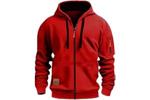 Mens Hoodies Zip Up Trendy Lightweight Work Hoodie Sweatshirt Long Sleeve Casual Loose Track Jacket Coats with Pocket