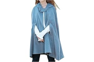 tuduoms Womens Vintage Gothic Hooded Cape Poncho Coat Renaissance Witch Cape Cloak Halloween Costume Short Poncho Trench Coat