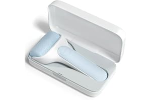 MAVERE Ice Roller for Face & Eyes & Whole Body Puffiness Relief, Soicy Facial Skin Care Ice Roller with Portable Giftable Case, Face Care for Both Women and Men, Light Blue