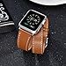 V-MORO Compatible 38mm 40mm Double Tour Leather Band for Apple Watch Series 4 Series 3 Series 2 Series 1 - Brown