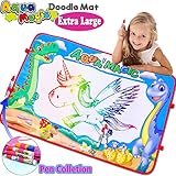 GBD Water Drawing Aqua Doodle Mats Pad for Kids Boys Girls Toddlers Dinosaur Extra Large 6 Color Painting Writing Educational Learning Travel Toys Birthday Halloween