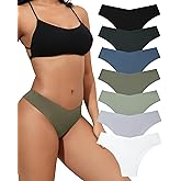 LEVAO Seamless Underwear for Women No Show Cheeky Bikini Panties Stretch V Cut Panty S-XL (Regular & Plus Size)