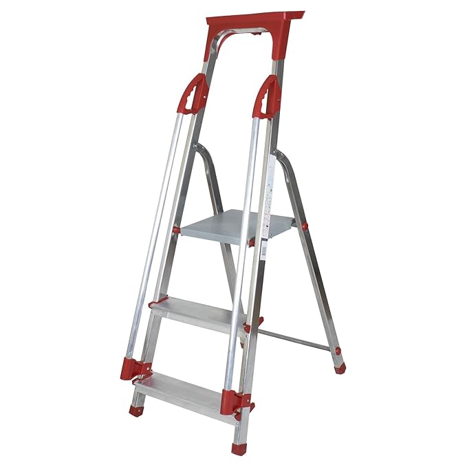 Abbey Aluminium Safety Platform Step Ladder With Handrail & Tool Tray 3