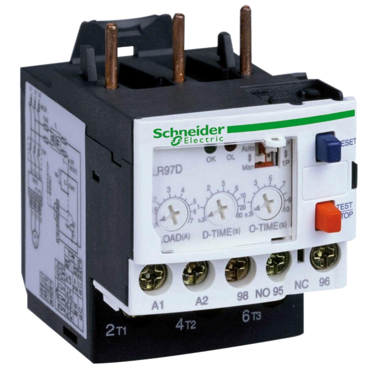 Schneider LR97D07F7 1.2-7 A AC TeSys Electronic Over Current Relay, 110 V, White