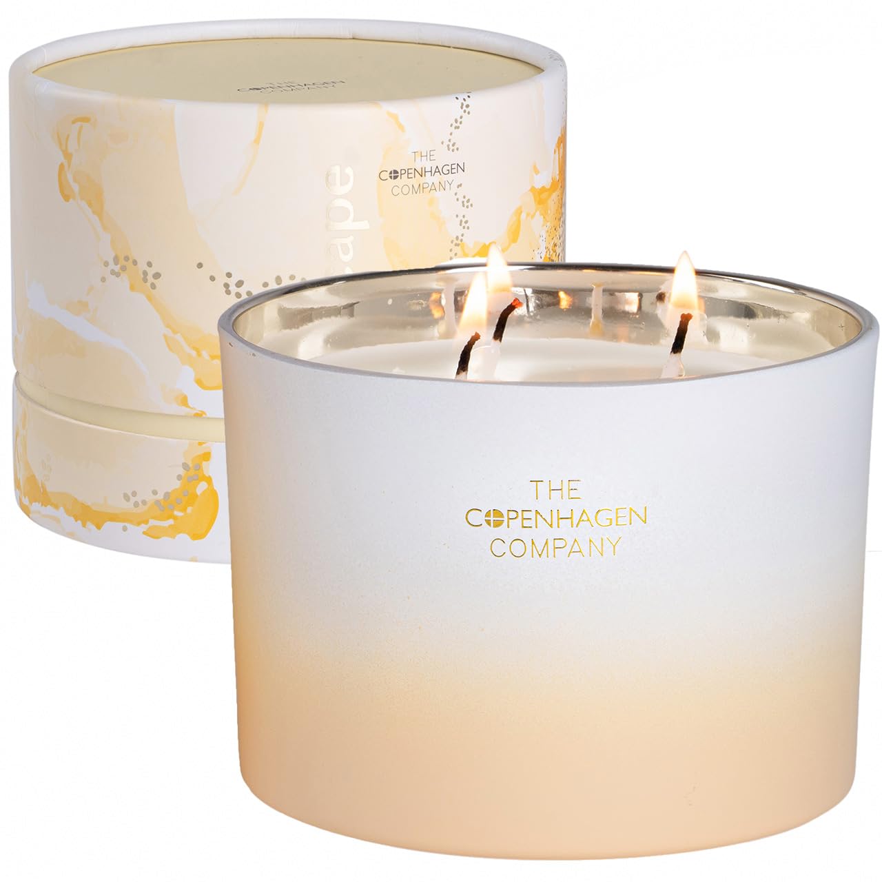 Luxury Scented Candle Gifts for Women | Aromatherapy Natural Wax Blend | 30 Hours Burn time | The Copenhagen Company - Sweet Orange, Vetiver & Cedarwood (12oz)