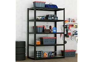 MOLYHOM 48" W Heavy Duty Garage Shelving, 5-Tier Industrial Garage Storage Shelves Racks, Adjustable Metal Storage Shelving Units, 72.1" H*47.3" W*23.6" D