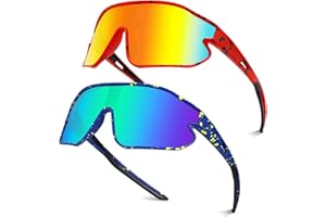 2PCS Kids Sunglasses Youth Baseball Sun Glasses, UV400 Protection Sports Softball Cycling Shades for Youth Boys Girls 8-16