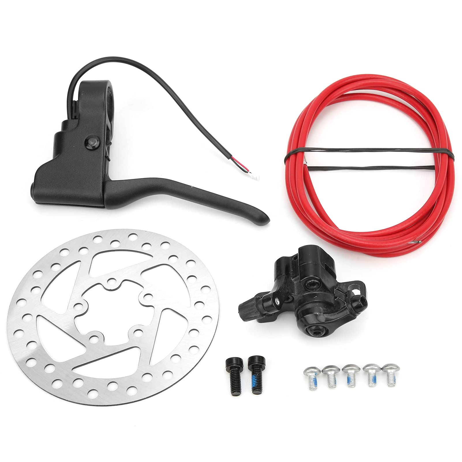 VBESTLIFE Electric Scooter Brake Disc Rotor Kit, 120mm Disc Brake Rotor with Brake Cable and Handle and Mounting Screws for M365 Pro