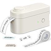Makeid L1 Label Maker Machine with Tape - Portable & Rechargeable Label Makers Compatible with 9 12 16mm Waterproof Tape - Mi