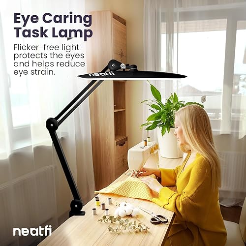 Neatfi XL 2,200 Lumens LED Desk Lamp with Clamp, 24W Bright